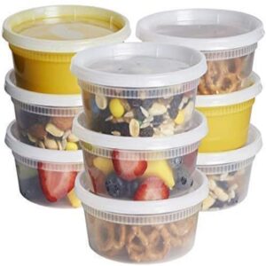 8oz HEAVY DUTY PLASTIC CONTAINERS + LIDS