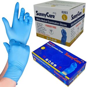 (10 x 100) BLUE VINYL POWDERED LARGE GLOVES