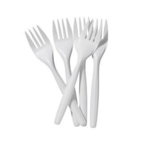 (10 x 100) WHITE PLASTIC DISPOSABLE FORKS